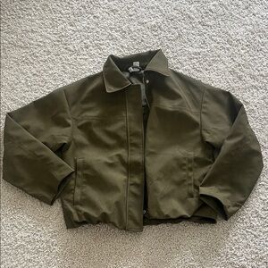 Zara Olive Green Leather Jacket
